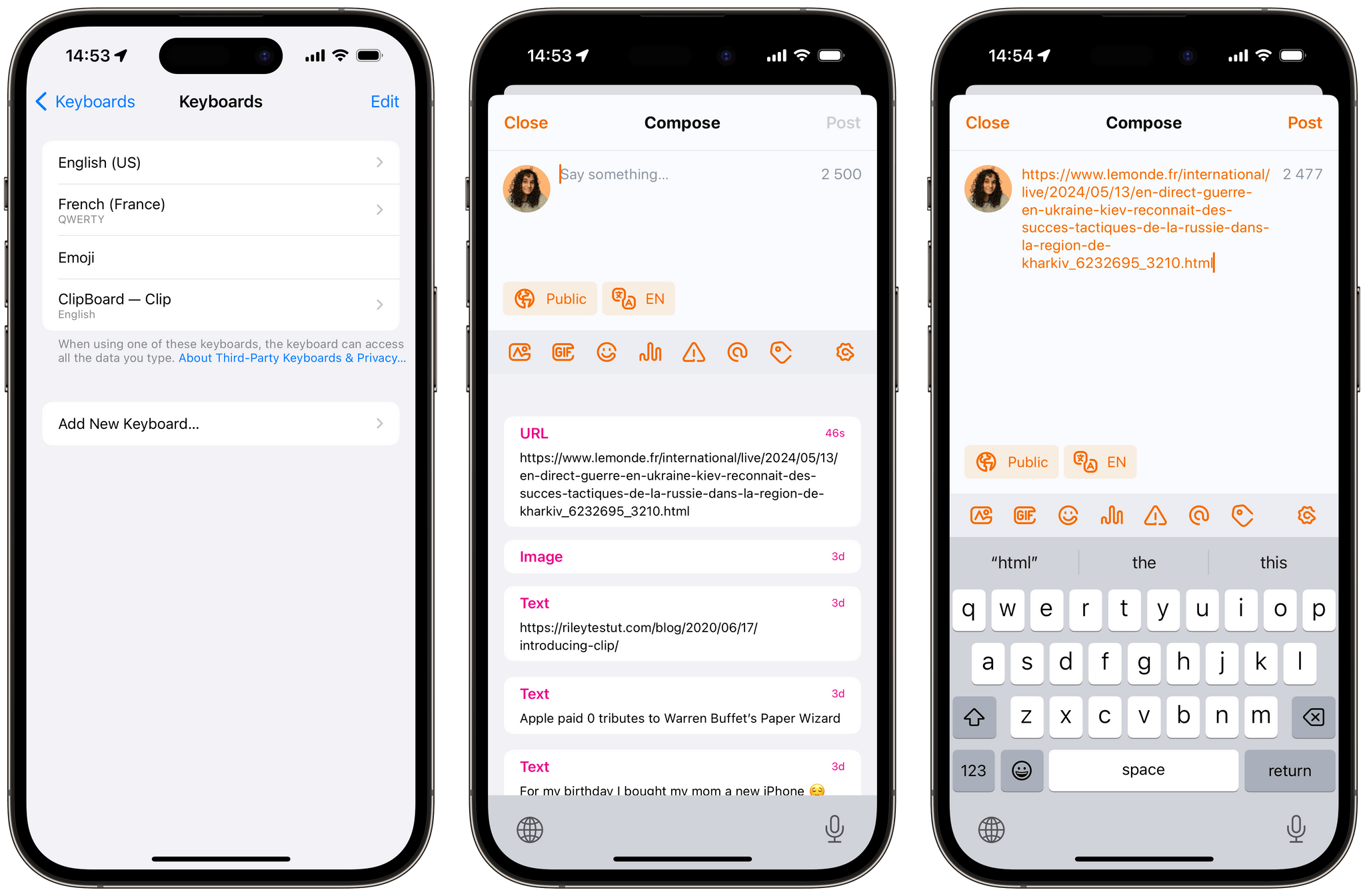 Clip Beta is adding a custom keyboard to allow you to paste items from your clipboard history directly into any text field.