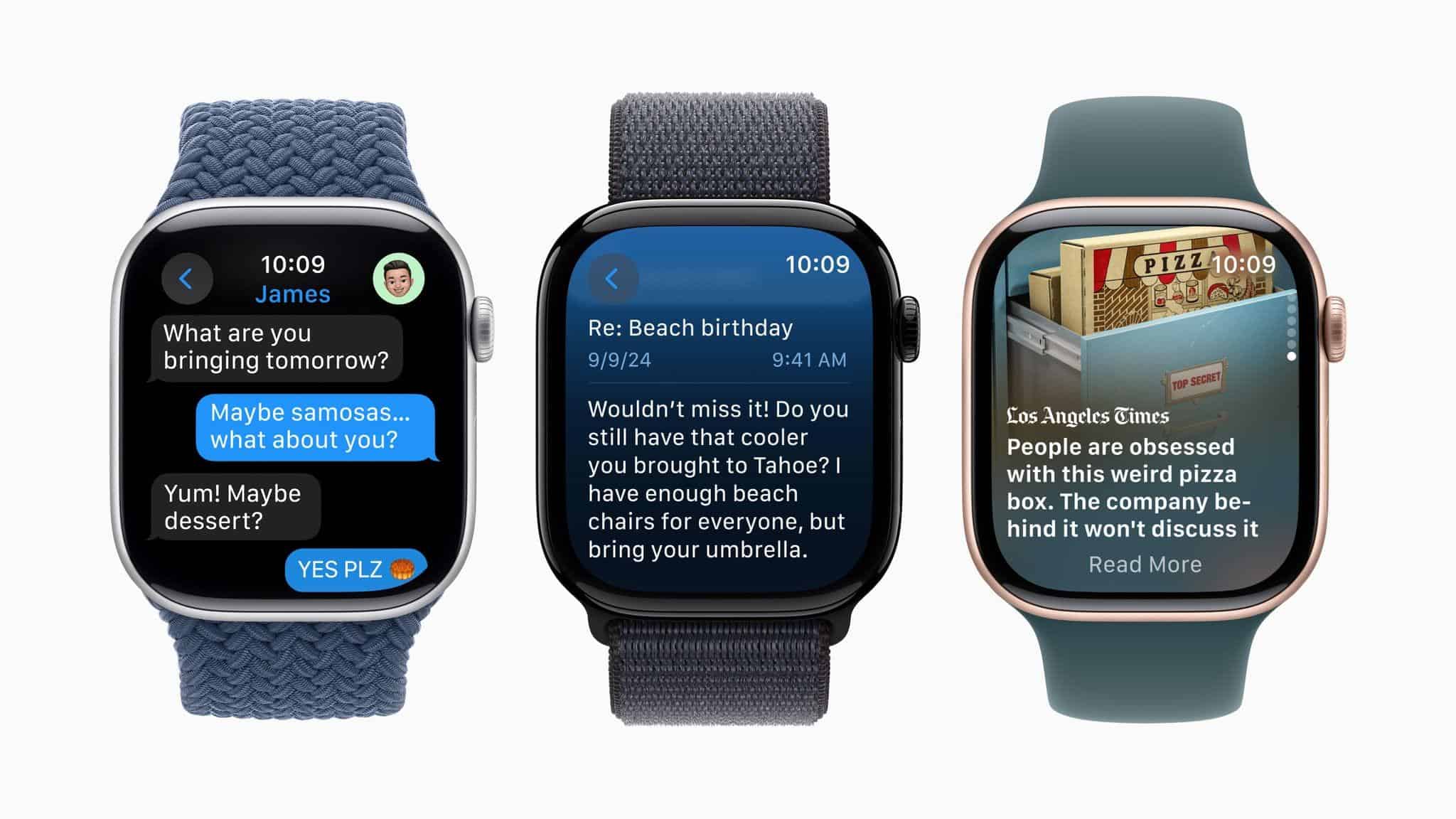 The Series 10 features a larger screen, allowing for more lines of text.
