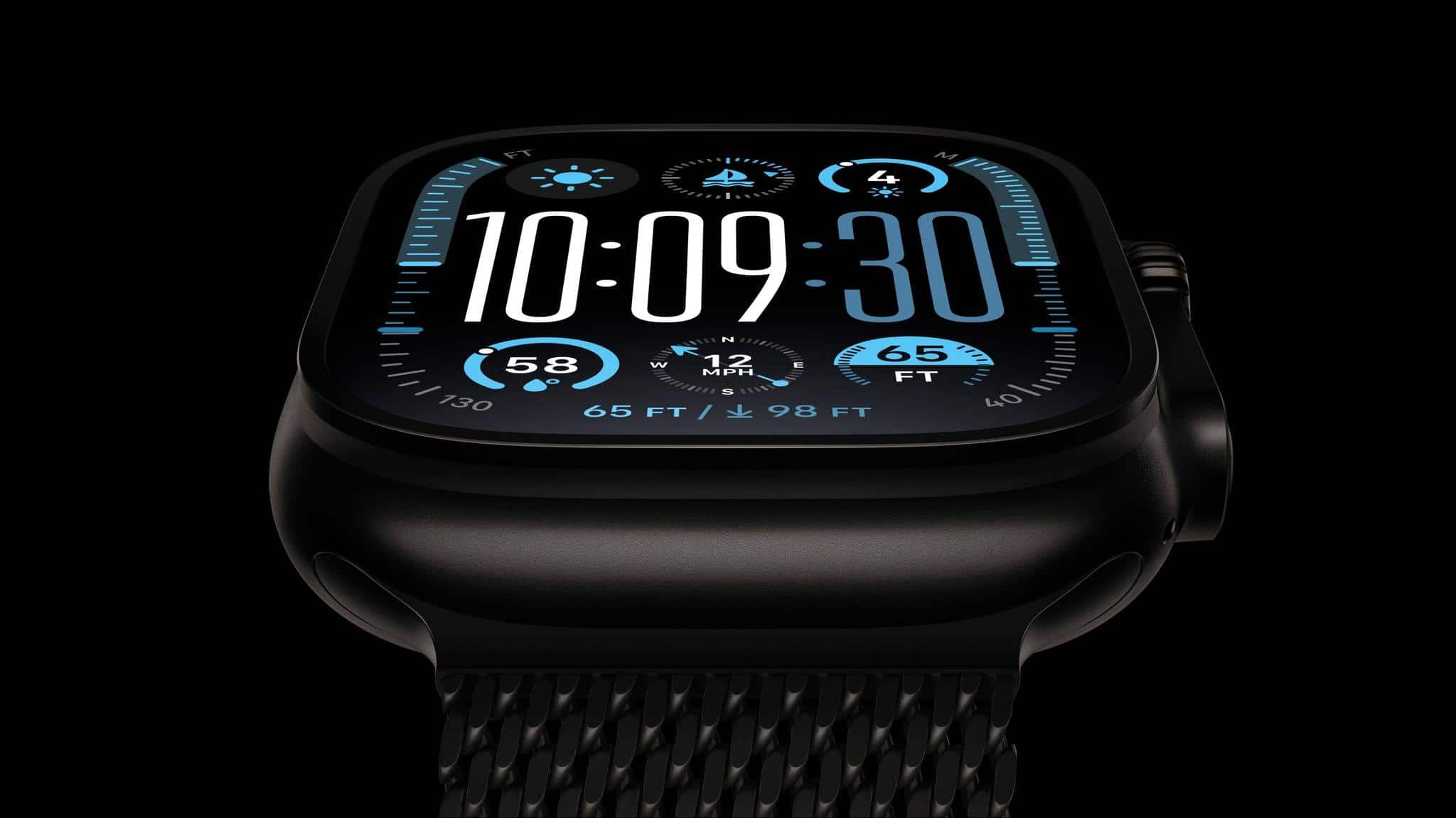 The new black titanium finish for the Apple Watch Ultra.