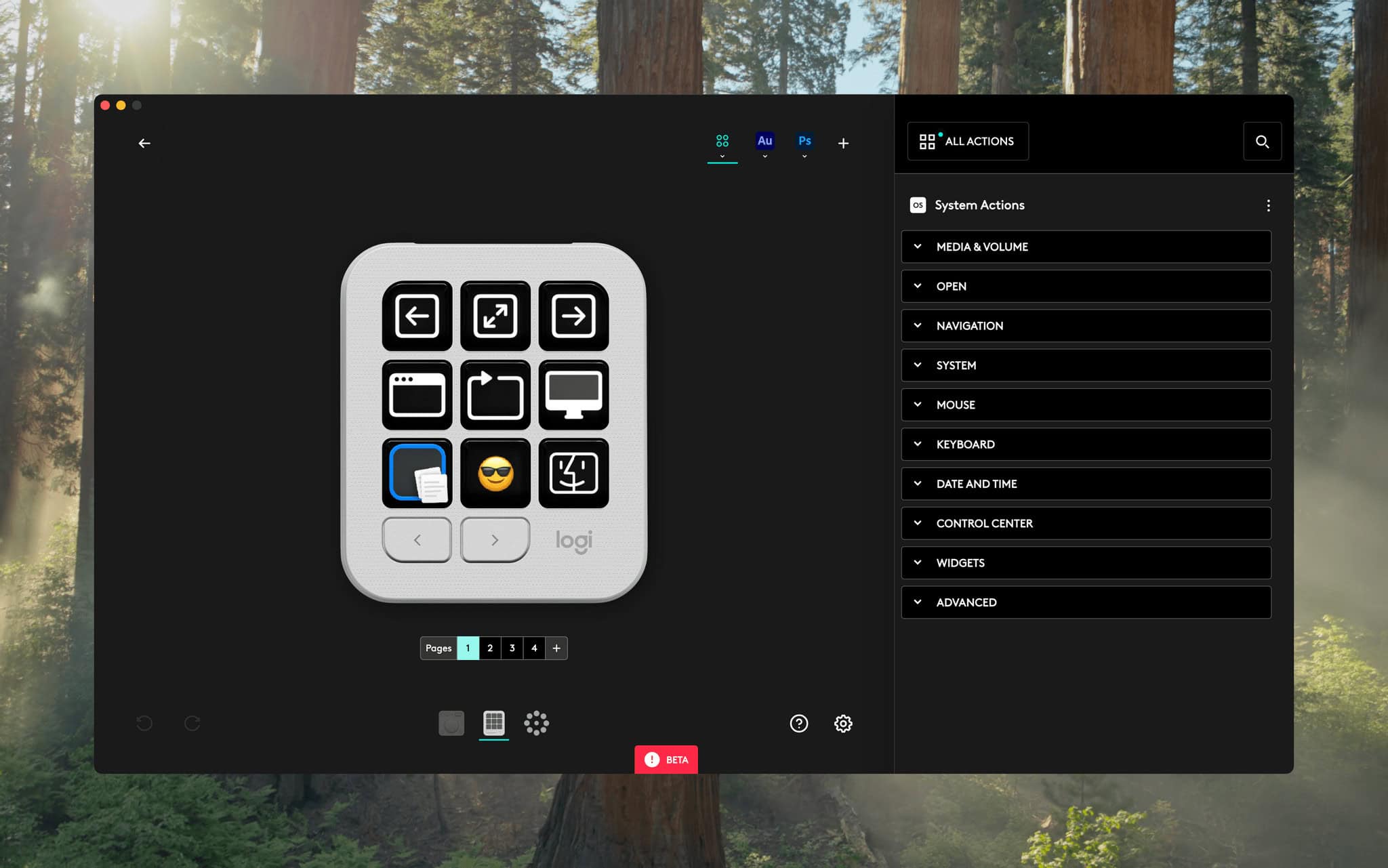 Programming the MX Creative Console's keypad with Logi Options+.
