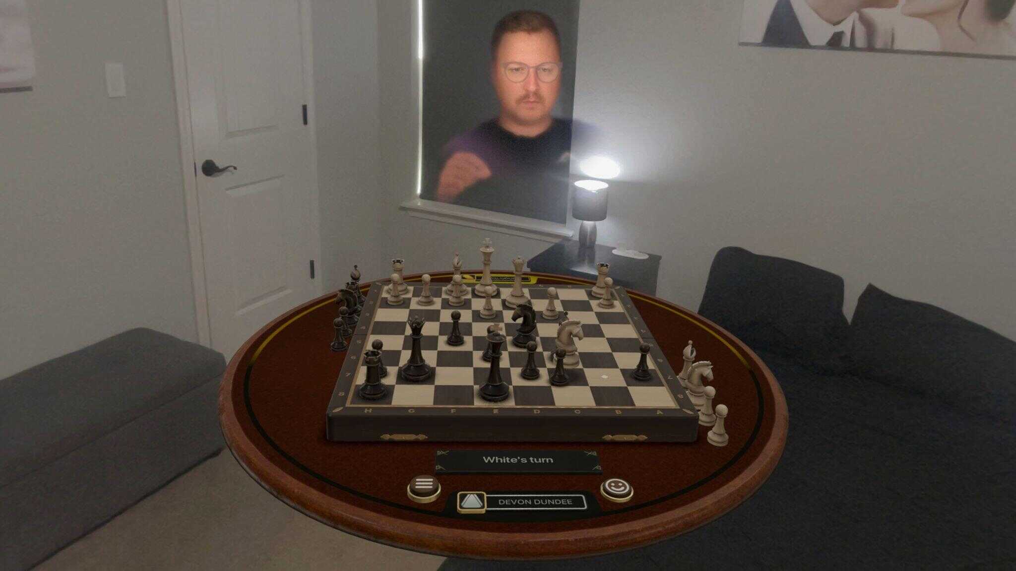 Playing Chess with Sigmund in Game Room.
