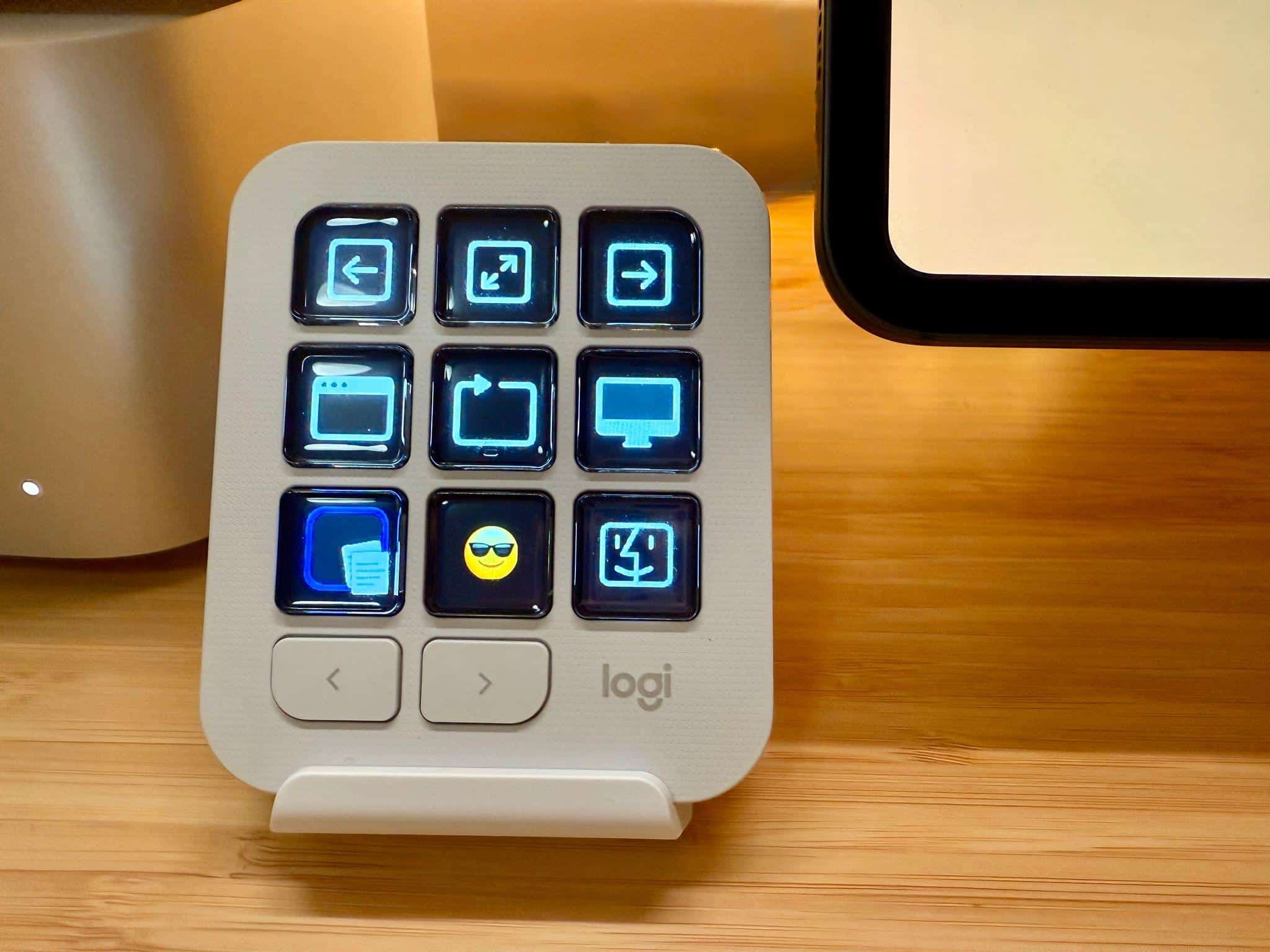 Up close with the MX Creative Console's keypad.