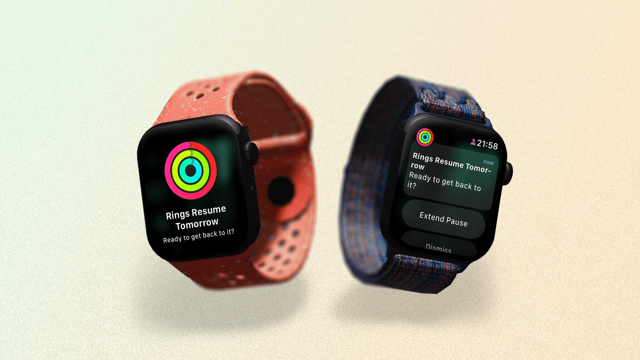 The prompt you will receive the night before your Activity rings restart.