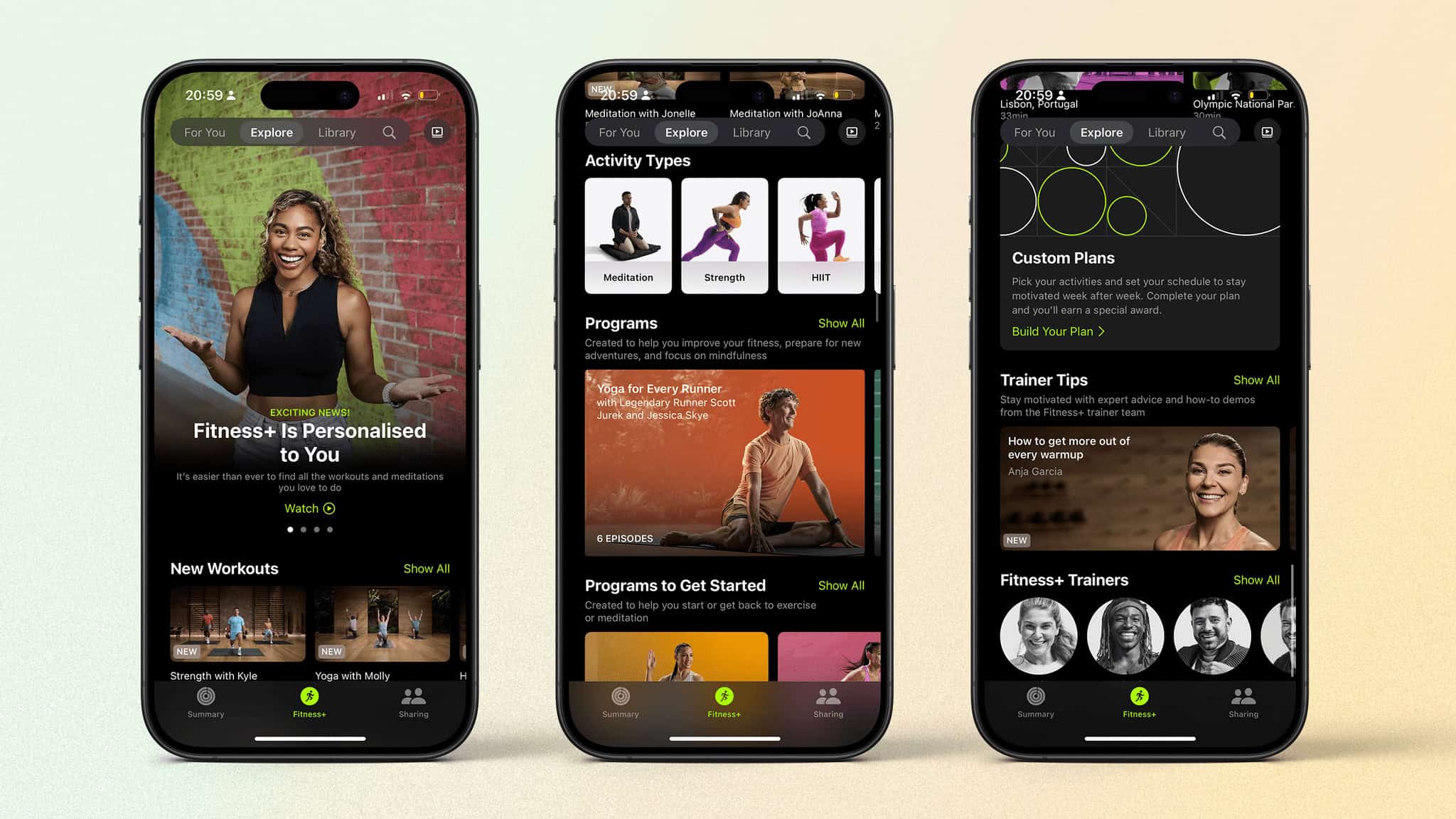The Explore tab in Fitness+.