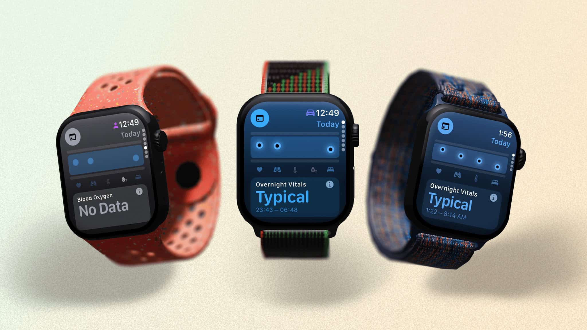 If you use auto-detection for sleep tracking you loose two metrics. If you have a recent Apple Watch in the U.S. that doesn’t support blood oxygen measuring that column is removed completely.