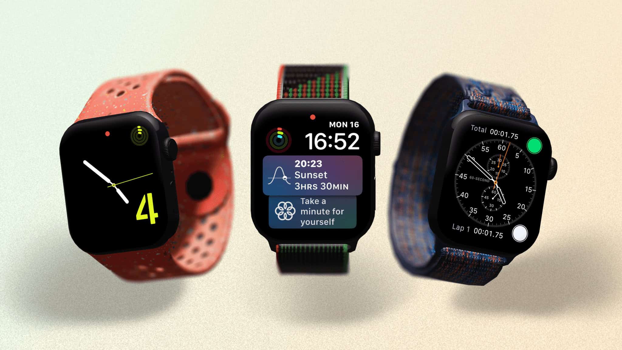 Say goodbye to Numerals, Siri, Chronograph watch faces.