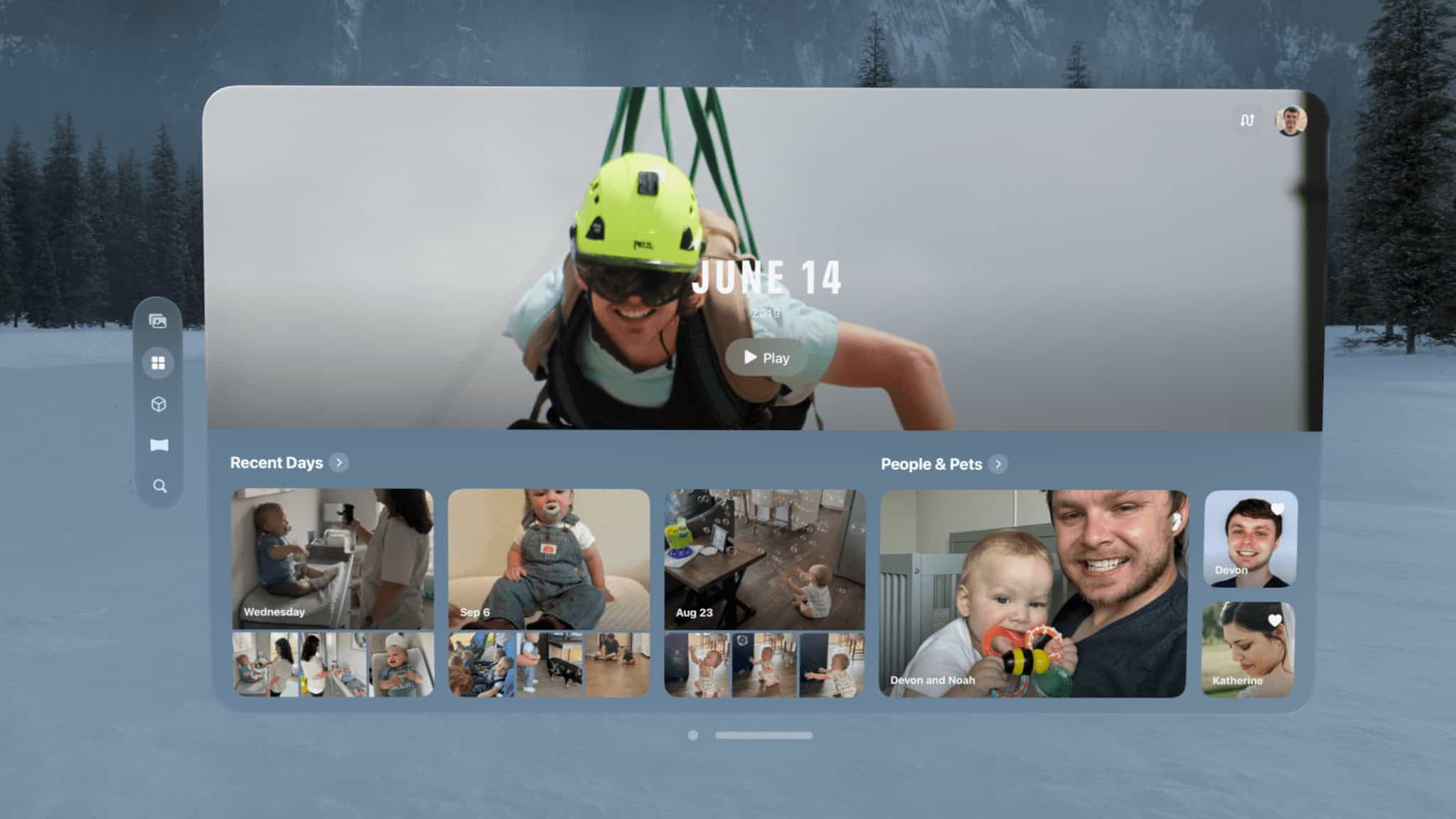 The new Collections tab in the Photos app.