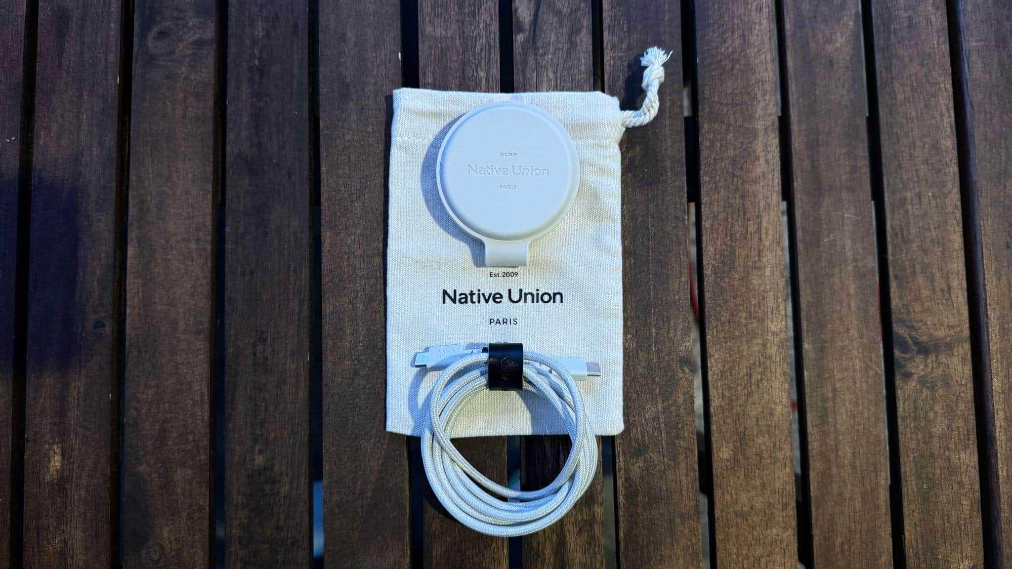 The Native Union Voyage with USB-C cable and canvas pouch.