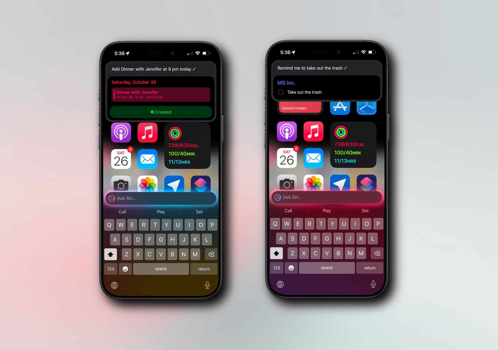 Using Type to Siri to quickly capture tasks and events.