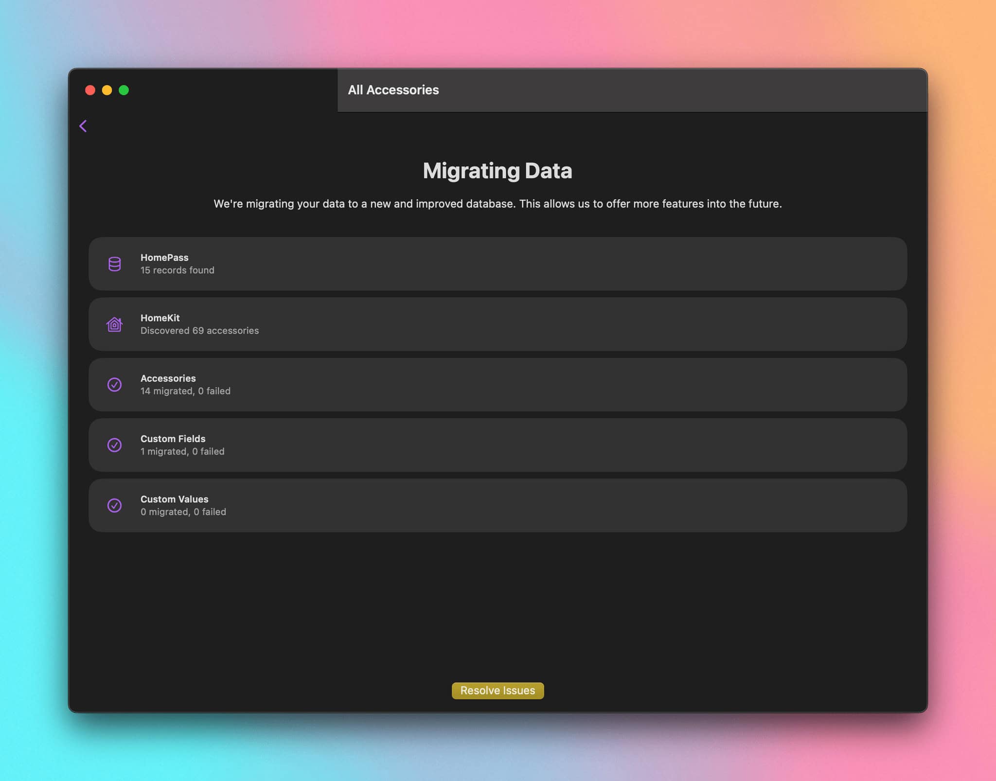 The short migration process when you update HomePass.