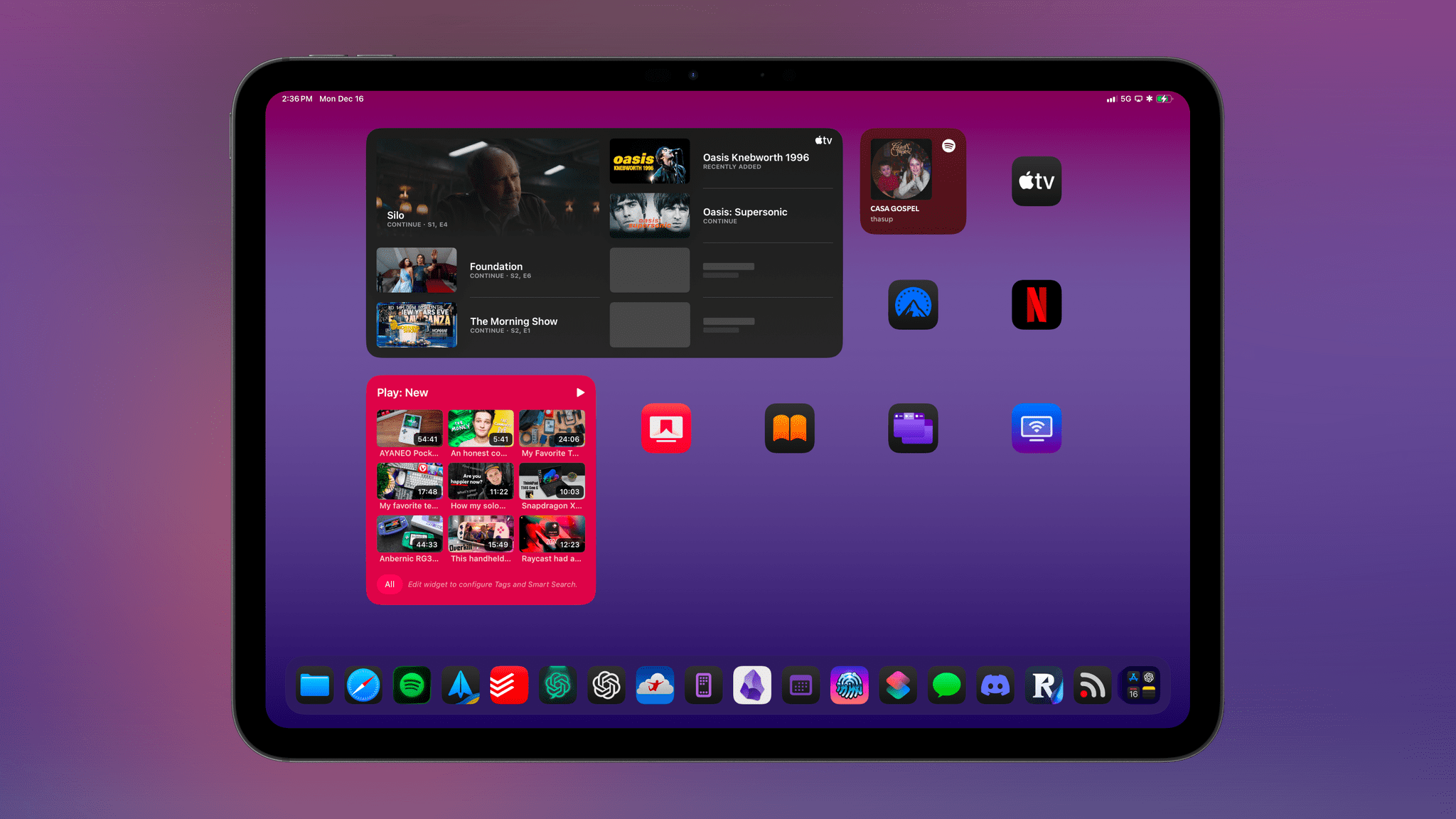 My 'Downtime Focus' Home Screen.