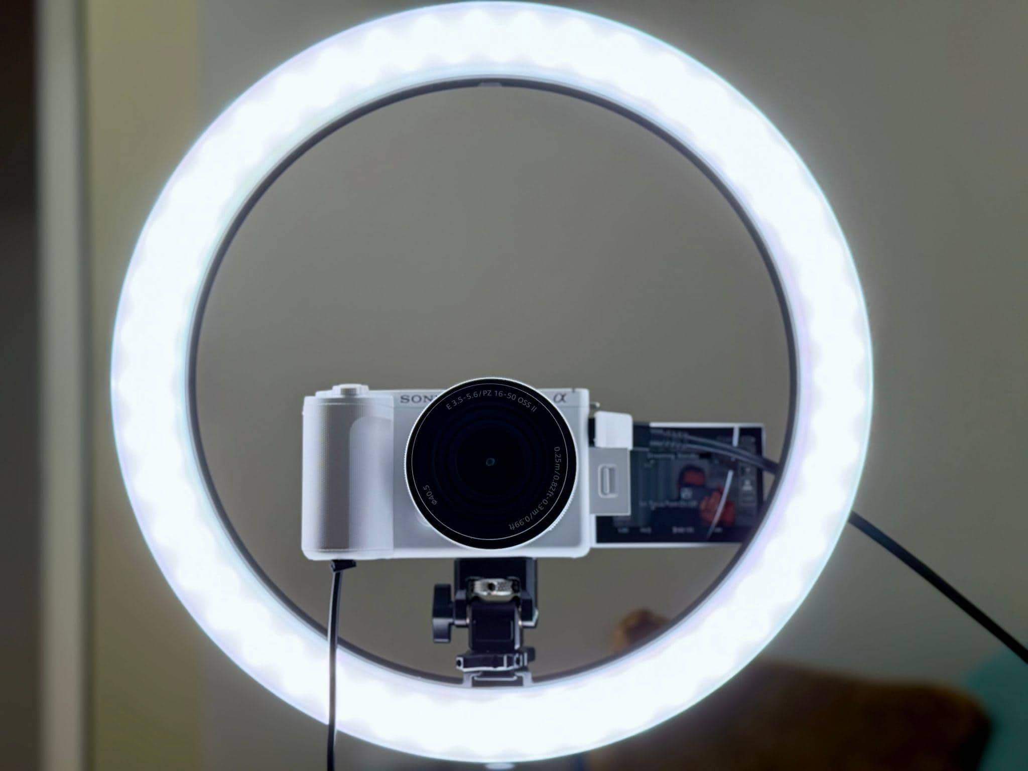 My ring light (and, as you can see, my reflection in the folded-out display).