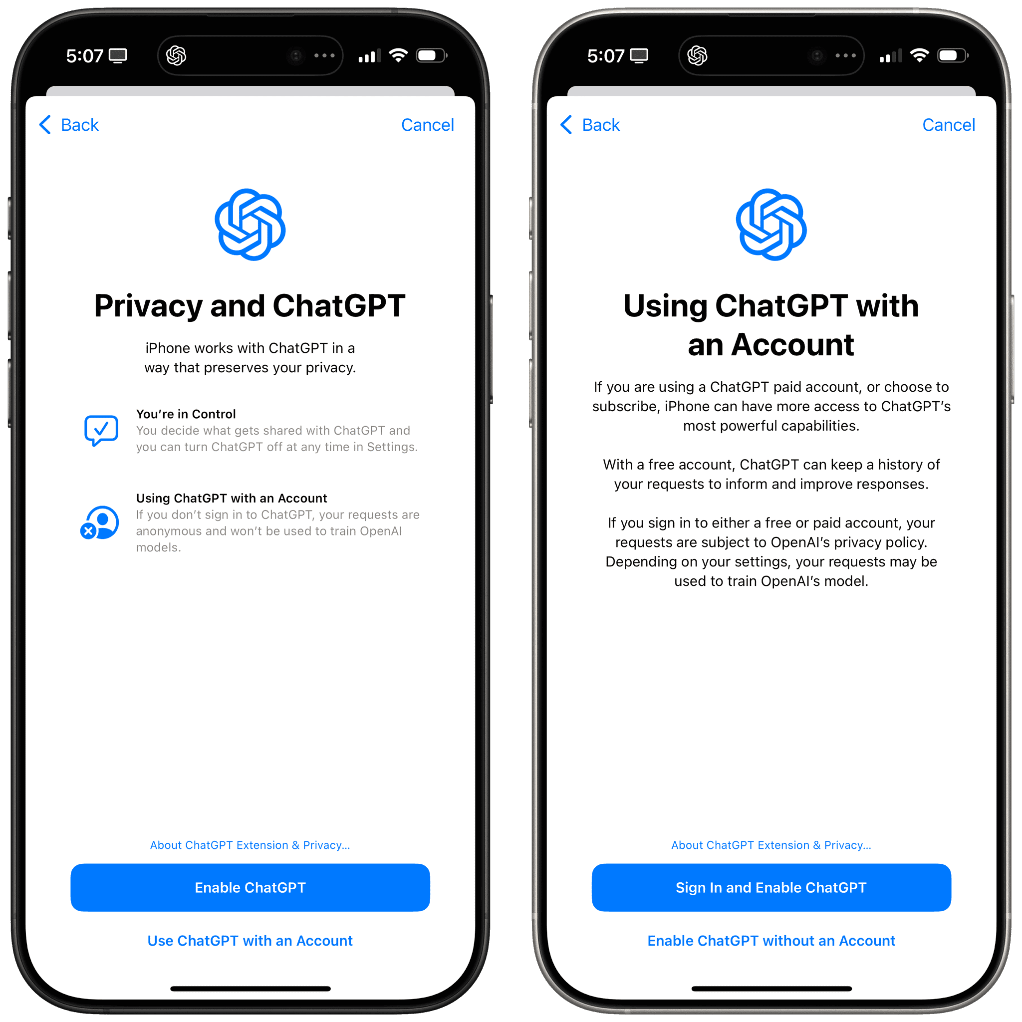 The onboarding flow for ChatGPT.