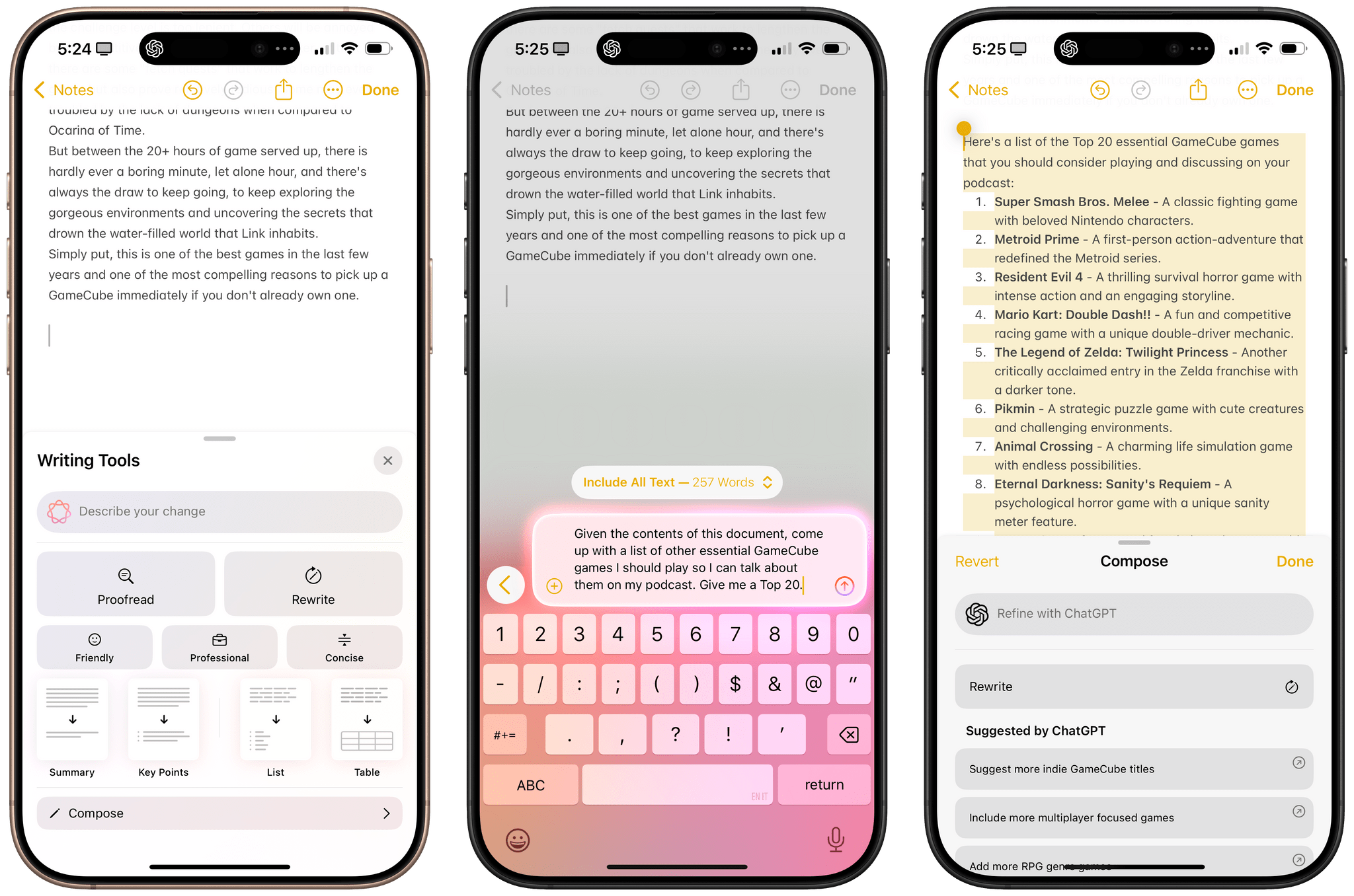 With Compose, you can use the contents of a note as a jumping-off point to add any other content you want via ChatGPT.