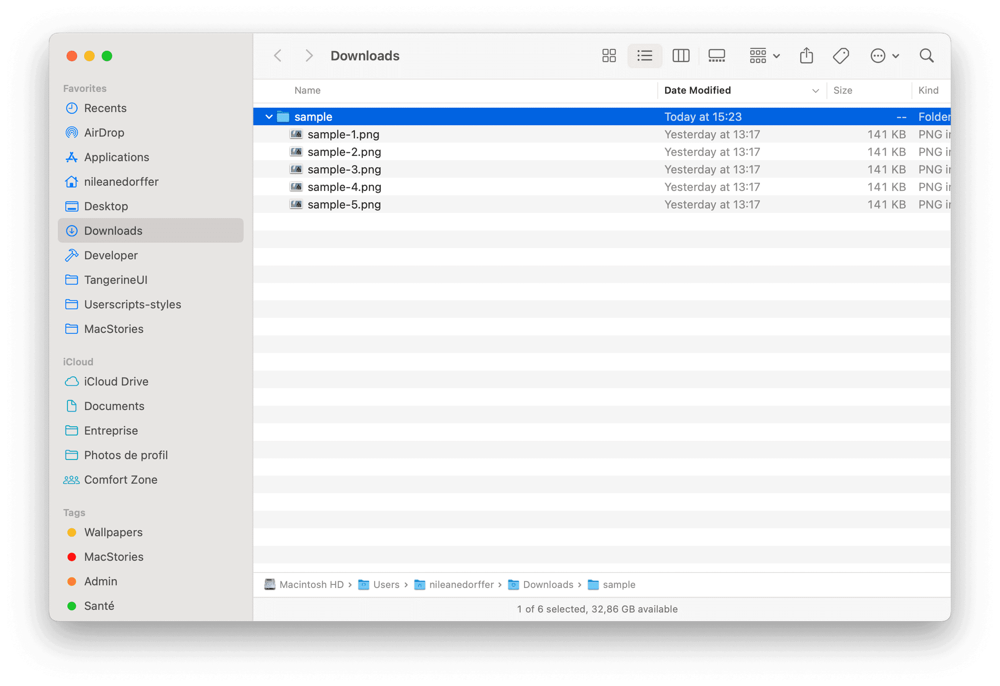The new folder was successfully created and now contains the renamed PNG files.