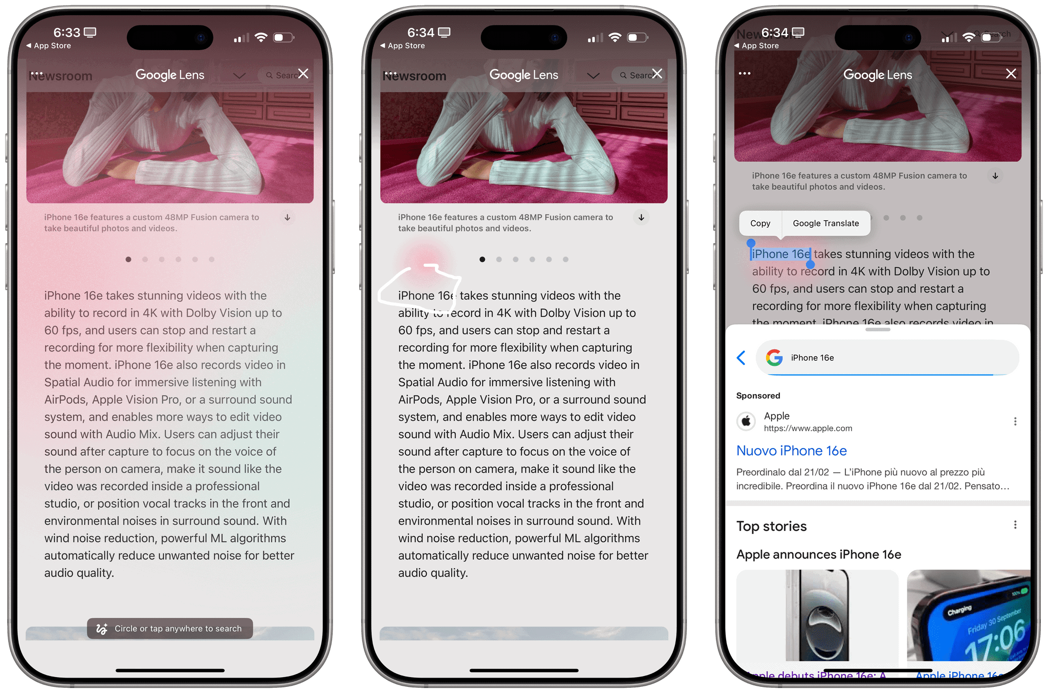 Circle to Search in Chrome for iOS.