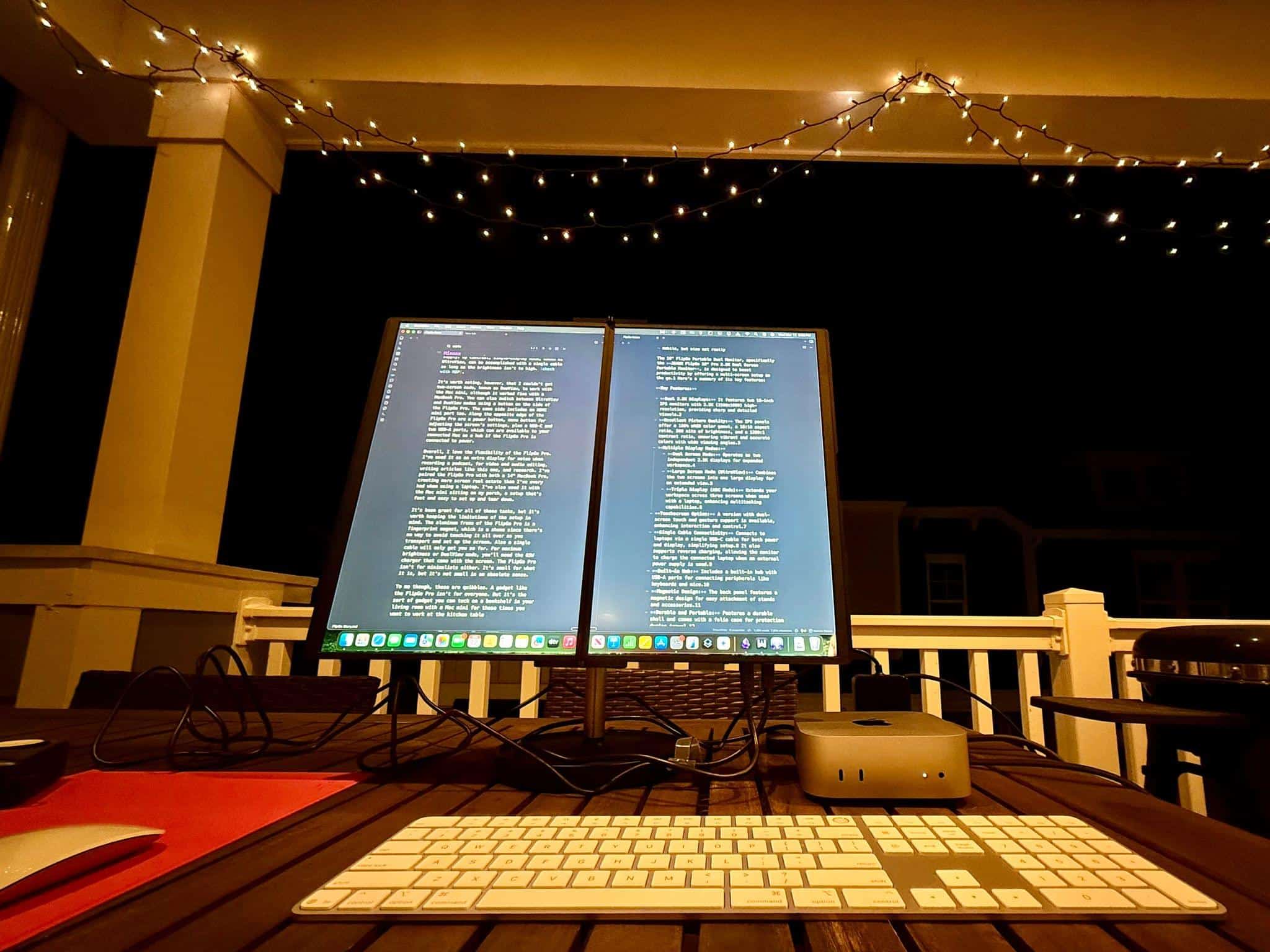 Most of all, I appreciate that the FlipGo Pro lets me take a big screen setup outside on my porch on a warm evening.