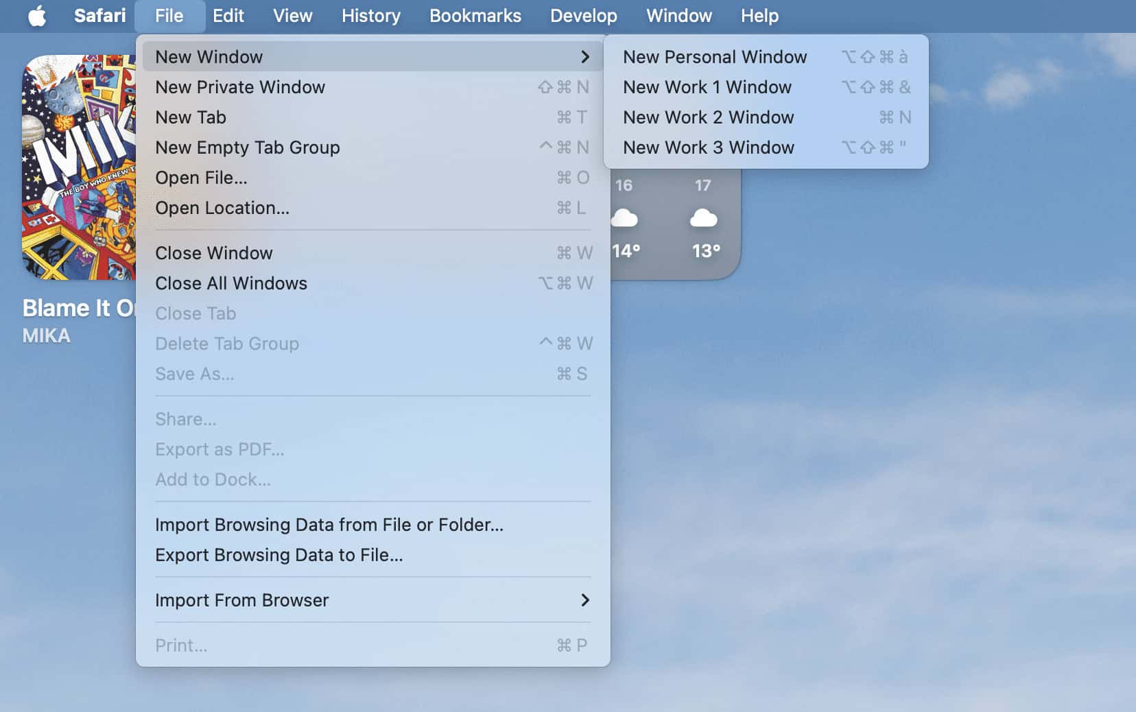 Alternatively, head to the menu bar and navigate to the 'File → New Window' submenu.