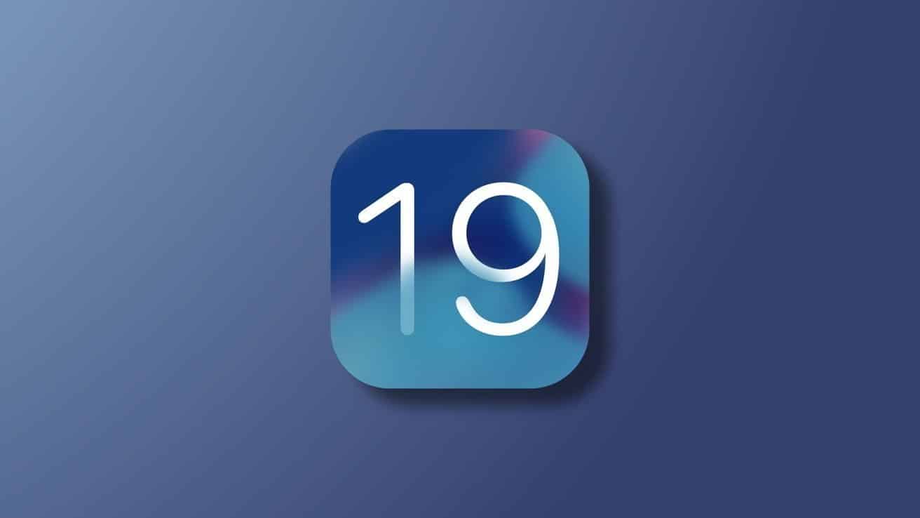 Rounded square icon with number 19 in white on a blue gradient background with subtle color variations.