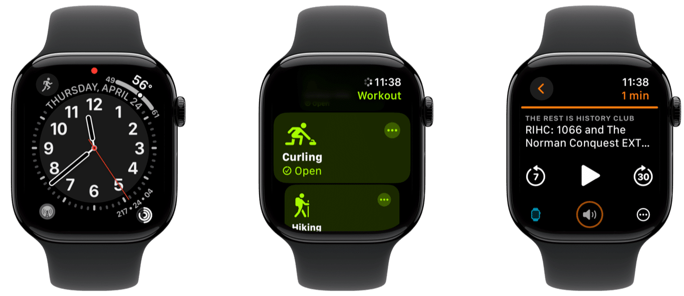 Various faces of my Apple Watch.