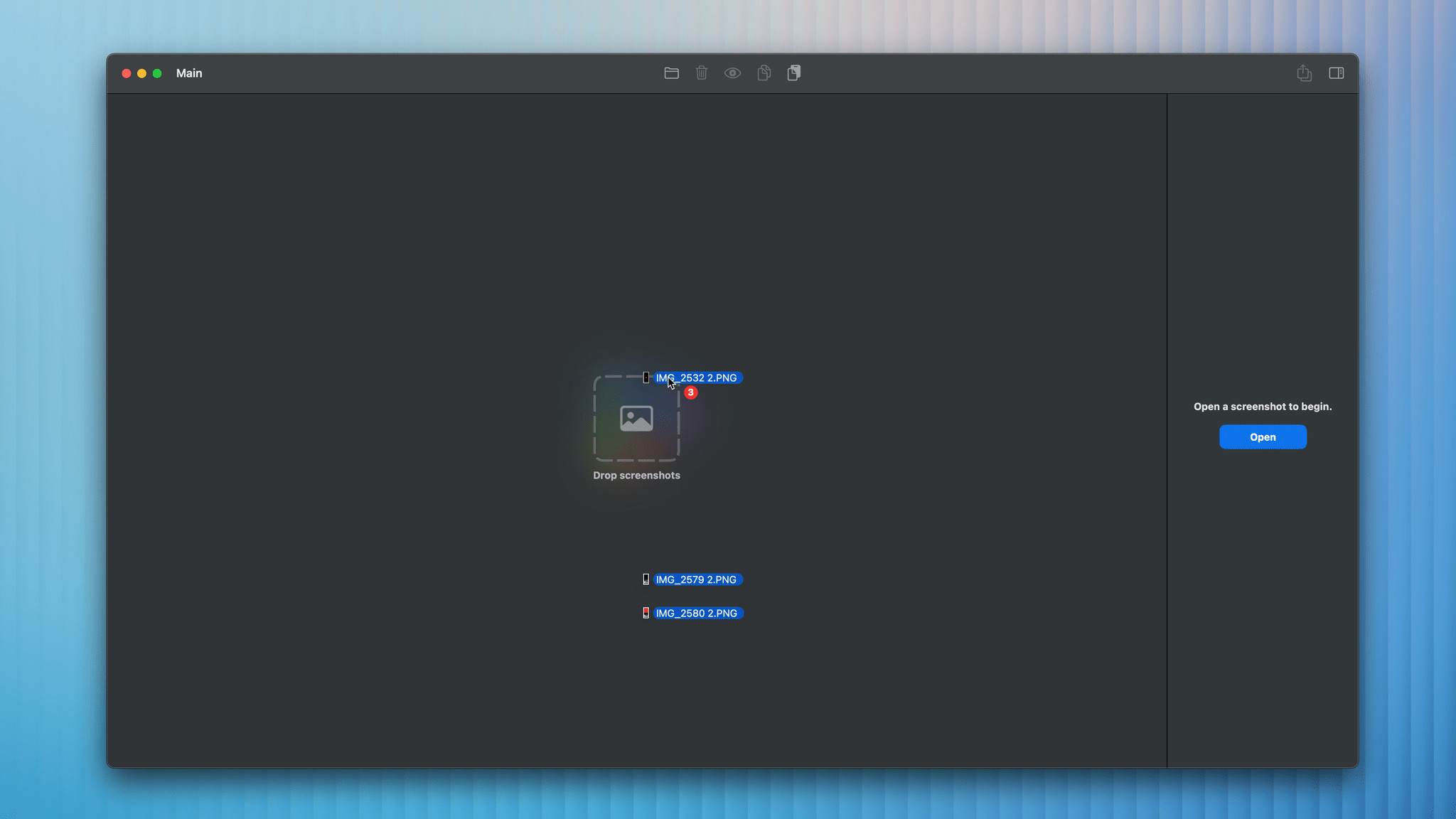 It’s easy to drag and drop your screenshots directly into the app.