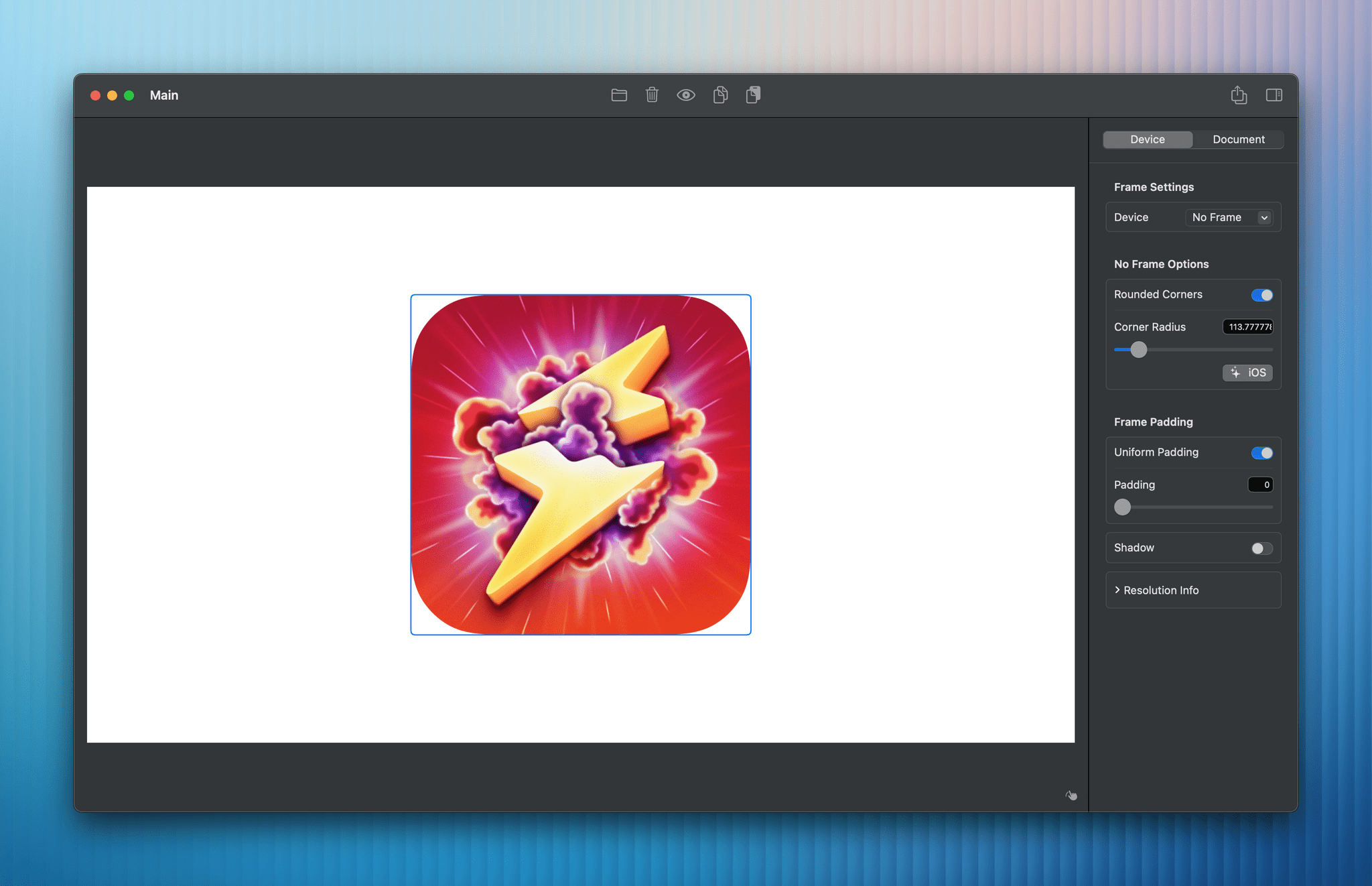 Quickly create iOS-style app icon frames.