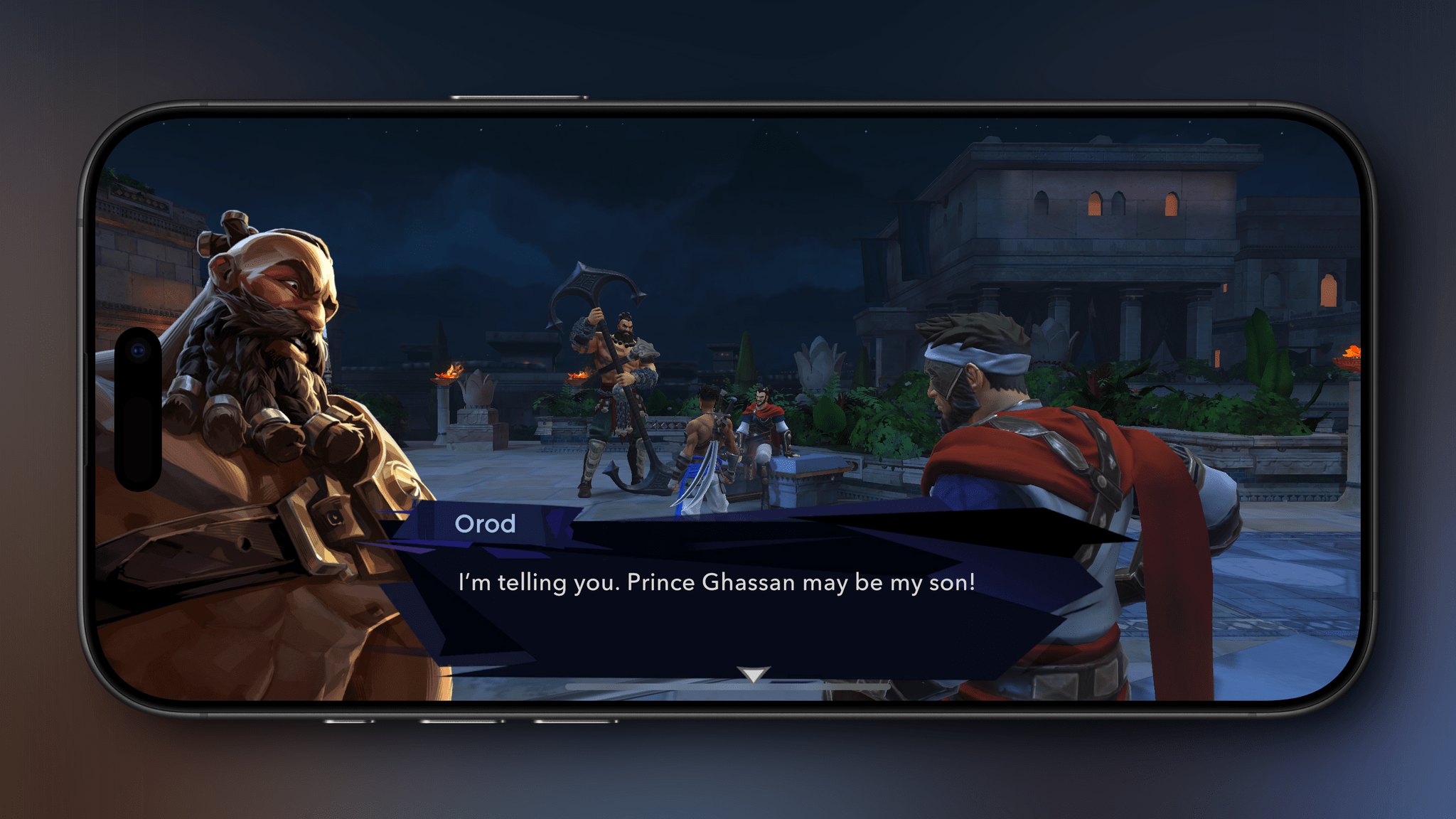Dialogue scenes work better on the iPhone than combat where everything is tiny.