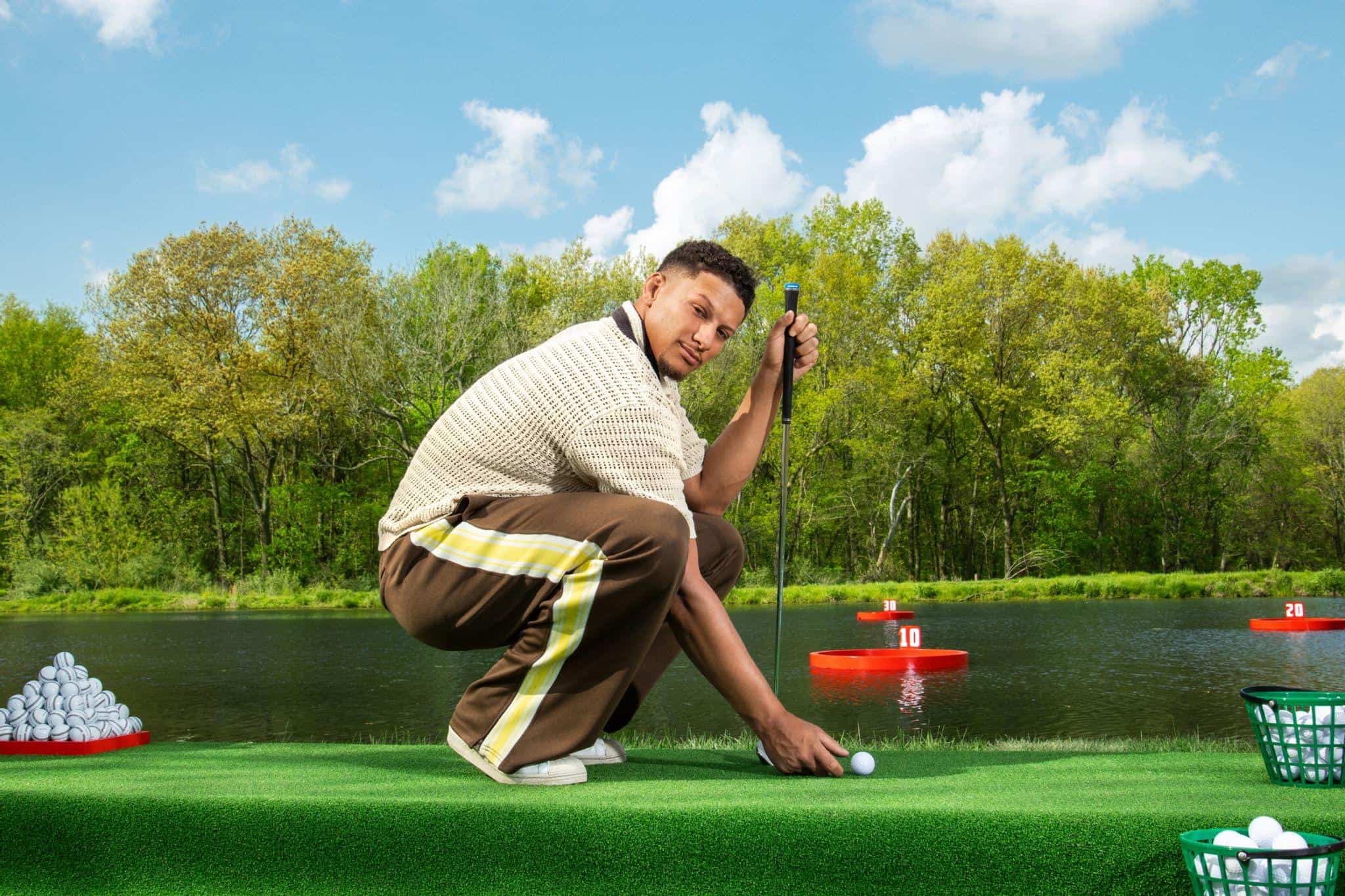 Airbnb Originals, like a day golfing with Patrick Mahomes. Image: Airbnb.