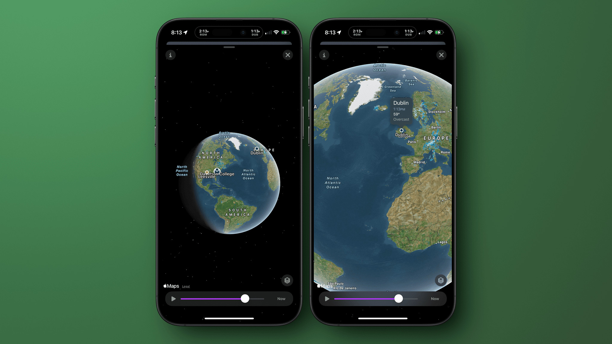 Zooming out to navigate the globe.