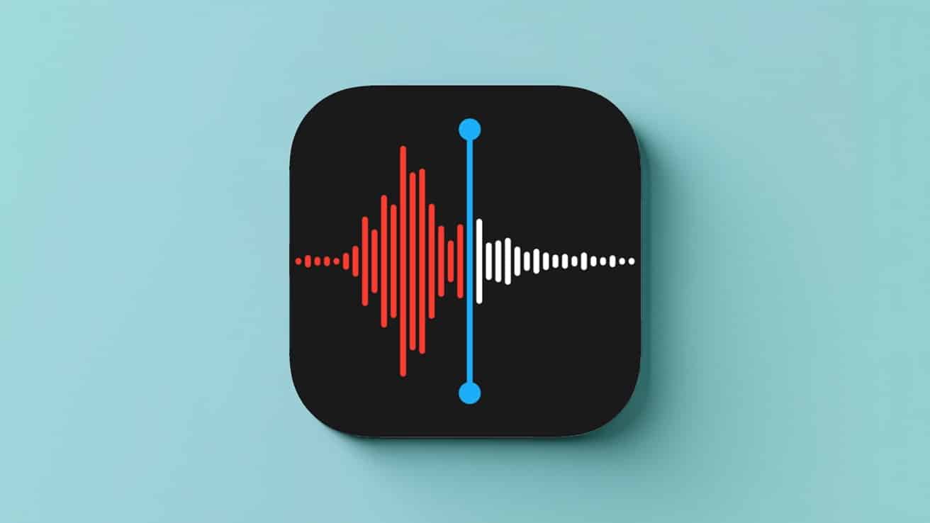 Black rounded square with red and white soundwave graphic, a blue vertical line with circles at the end, on a light blue background.