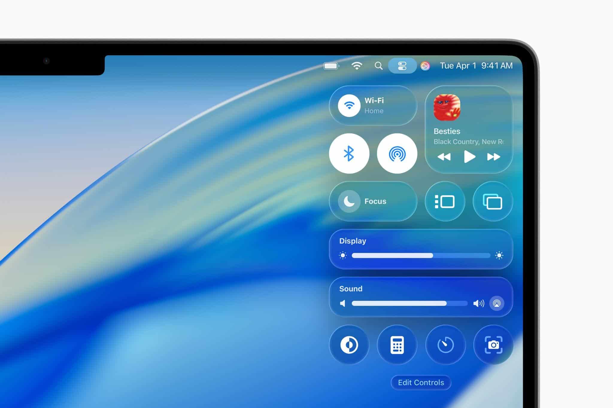 The redesigned Control Center will be customizable just like on iOS and iPadOS, with the ability to add controls provided by apps installed on your iPhone. Source: Apple.