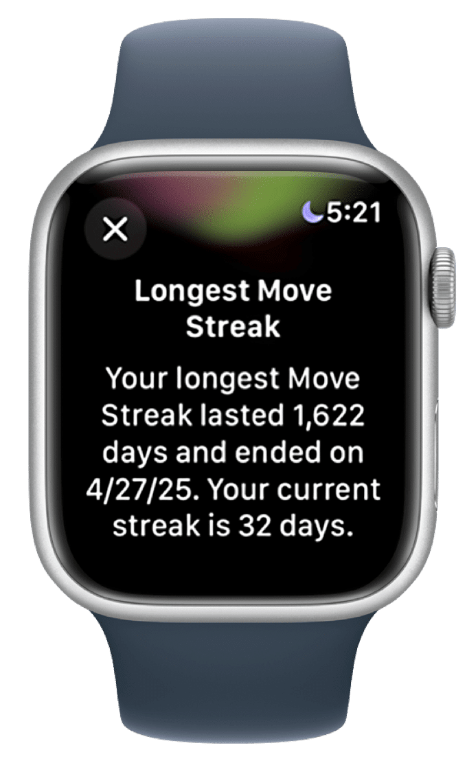 Screen capture from Apple Watch showing the text