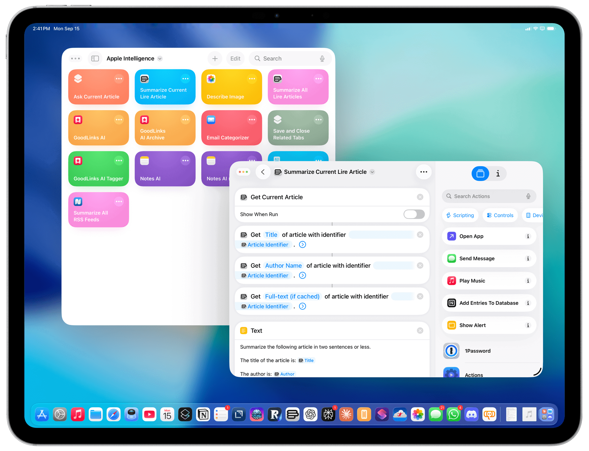 Apple Intelligence shortcuts will be released next week.