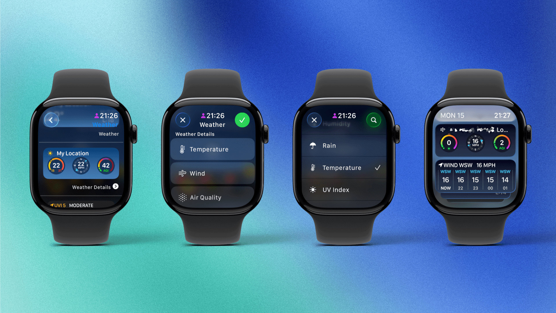 Widgets can now be individually customized, like this one from the Weather app.