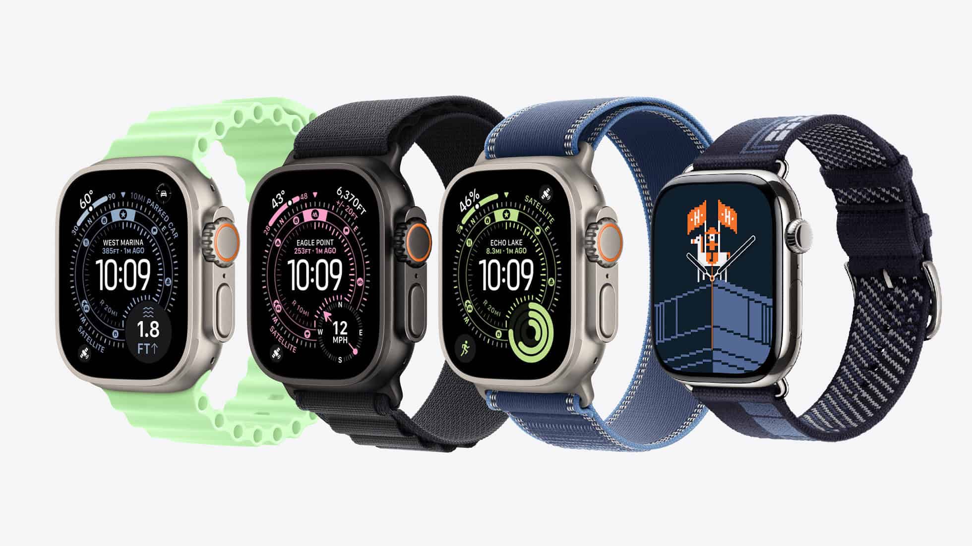 The great new Waypoint and Hermès watch faces. Source: Apple.