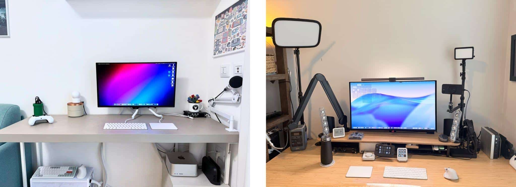 Our desk setups. Federico (left) and John (right).