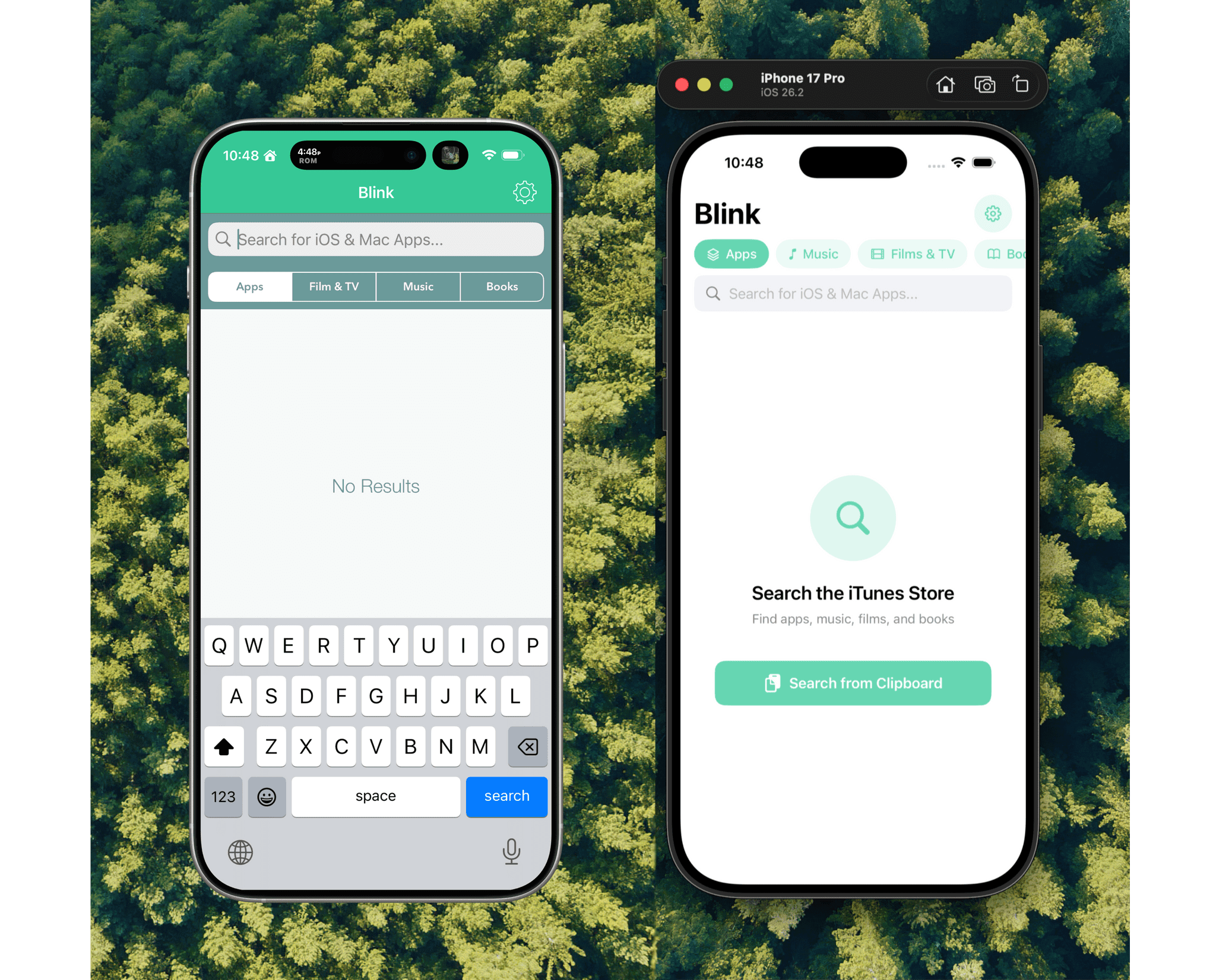 Blink from 2017 (left) and 2026 (right).